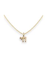 14kt Gold Mini Chai Necklace by Alef Bet