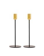 Aluminum Black and Gold Candlesticks by Yair Emanuel