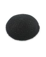 Beaded Crochet Kippah: Black with Black Beads