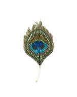 Beaded Luminous Peacock Feather by Trovelore