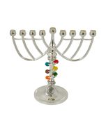 Silverplate and Beaded Traditional Menorah by Jillery
