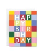 Birthday Notecard: Rainbow Checks