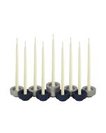 Stackable Travel Menorah and Candlesticks: Blue and Silver