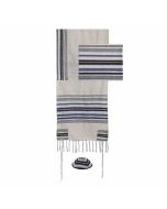 Blue Stripe Tallis Set by Yair Emanuel