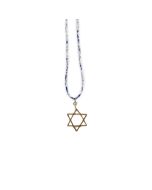 Brass Star of David Necklace on Tie-Dye Thread by Ariana Ost