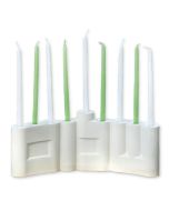 Ceramic Double-Sided Shalom Menorah by Studio Armadillo: Glossy White