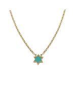 Enamel Star of David Necklace by Mamaleh Jewelry: Ocean Blue