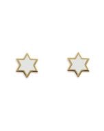 Enamel Star of David Studs by Mamaleh Jewelry: White
