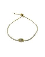 Evil Eye Adjustable Bracelet: 14kt Gold Plated