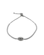 Evil Eye Adjustable Bracelet: Sterling Silver