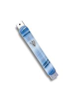 Fused Glass Mezuzah by Shevi Berman: Blue Wave