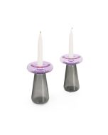 Glass Mushroom Candlesticks in Blush by Tchotchke