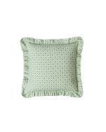 Green Zwölfermuster Ruffled Throw Pillow by The Six Bells & The Wallach Project