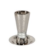 Hammered Kiddush Cup with Silver Rings by Yair Emanuel