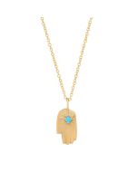 Hamsa Necklace with Tuquoise by Studio Grun
