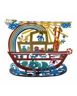 Handpainted Noah's Ark Menorah by Yair Emanuel