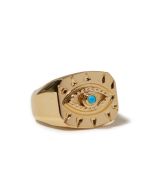 Lone Eye Signet Ring with Turquoise by Studio Grun