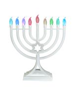 LED Glow Electric Menorah with Color Changing Bulbs