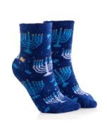"Menorahs" Kids Fuzzy Hanukkah Socks
