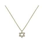 14kt Gold Rounded Edge Star of David Necklace by the Israel Museum