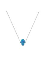 Opal Hamsa Necklace by Alef Bet Jewelry