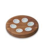 Porcelain and Wood Seder Plate by Green Judaica