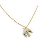 Porcelain Dove Necklace by Carola Spitzer: Paperclip Chain