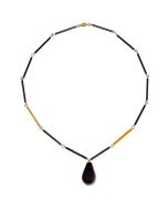 Rhapsody in Hues of Black and Gold Necklace by Stephanie Dubsky