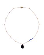 Rhapsody in Hues of White and Blue Necklace by Stephanie Dubsky
