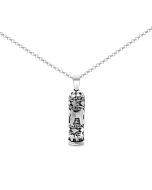 Sterling Mezuzah with Chai Necklace by Alef Bet Jewelry: Rolo Chain
