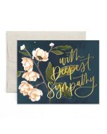 Sympathy Notecard: Pink Floral Deepest Sympathy