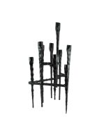 Vintage Iron Sculptural Menorah by David Palombo: Triangular