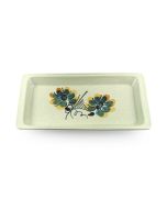 Vintage Lapid Pottery: Blue Floral Rectangular Tray
