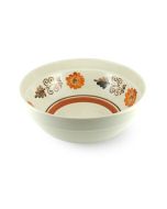 Vintage Lapid Pottery: Orange and Brown Floral Large Bowl