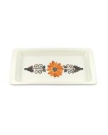 Vintage Lapid Pottery: Orange Floral Rectangular Tray