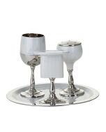 White Enamel Havdalah Set