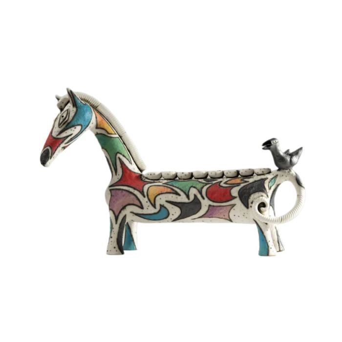 Ceramic Colorful Horse Menorah by Inna Olshansky
