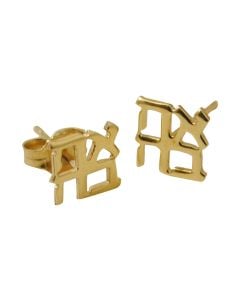 Ahava (Love) Earrings by the Israel Museum: 14kt Gold