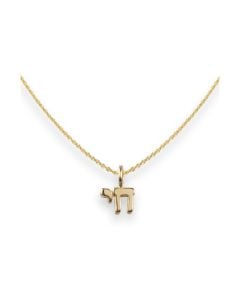 14kt Gold Mini Chai Necklace by Alef Bet