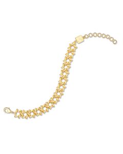 18kt Gold Plated Repeating Star of David Bracelet