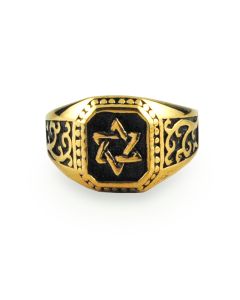 18kt Gold Plated Star of David Ring