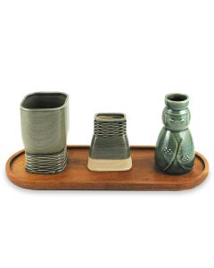 3D Printed Clay Havdalah Set by Studio Armadillo: Grey