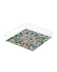 Acrylic Secret Garden Matzah Tray by Arielle Zorger