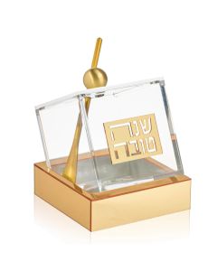 Gold Tilt Honey Dish and Spoon