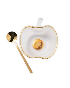 Apple Shaped Frosted Glass Honey Dish