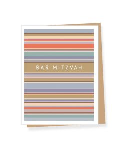 Bar Mitzvah Notecard: Modern Stripes