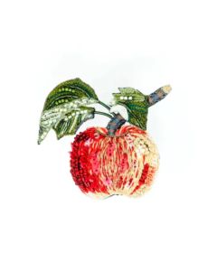 Beaded Apple Brooch by Trovelore