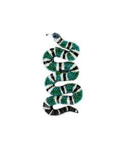 Beaded Green Snake Brooch by Trovelore