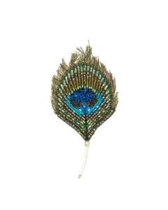 Beaded Luminous Peacock Feather by Trovelore