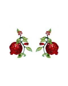 Beaded Pomegranate Earrings by Trovelore